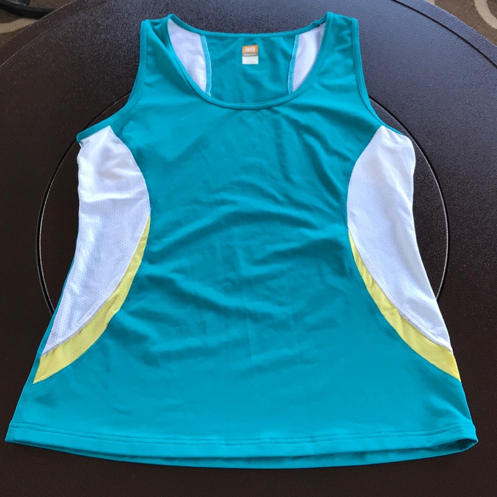 Lucy Razorback Blue Green Yellow Top